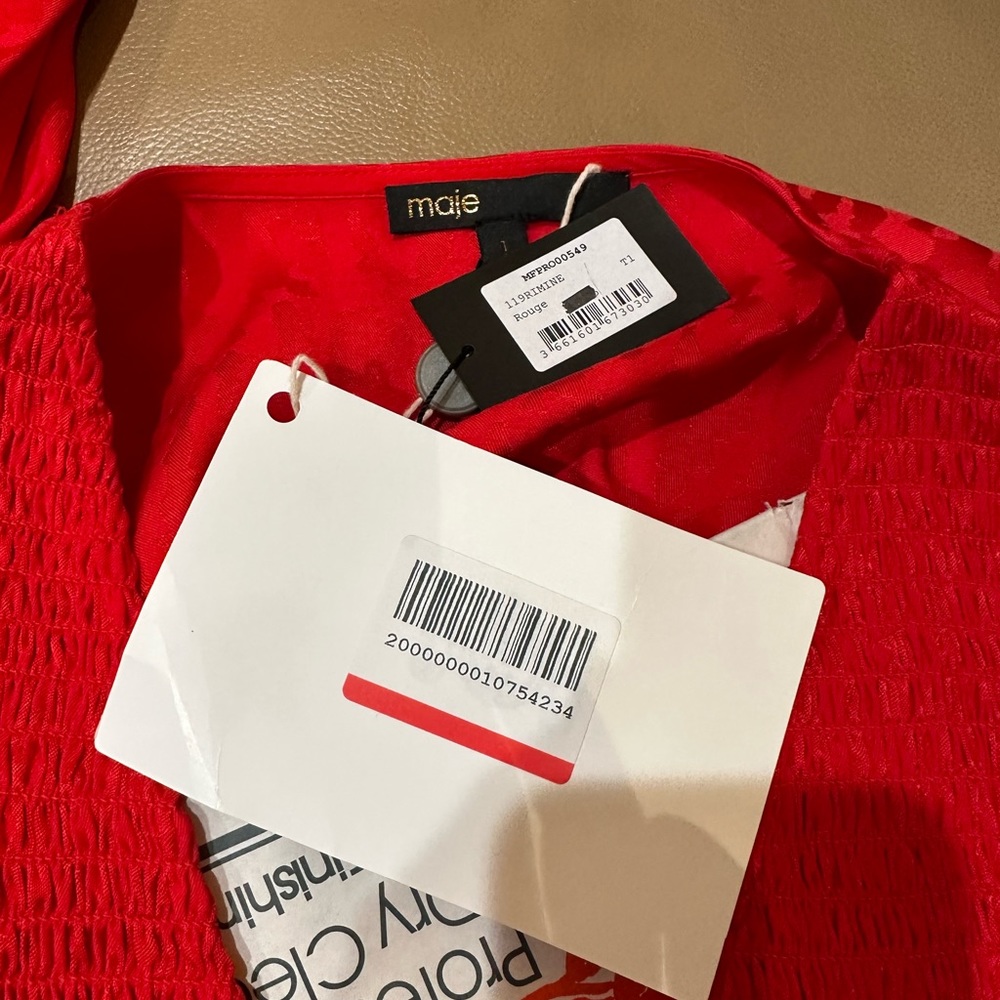 Maje Red Ruched Short Dress
